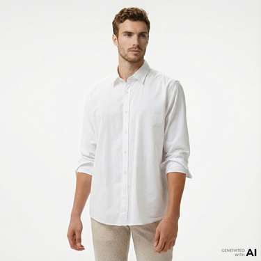  Nautica Erkek Beyaz Classic Fit Gömlek