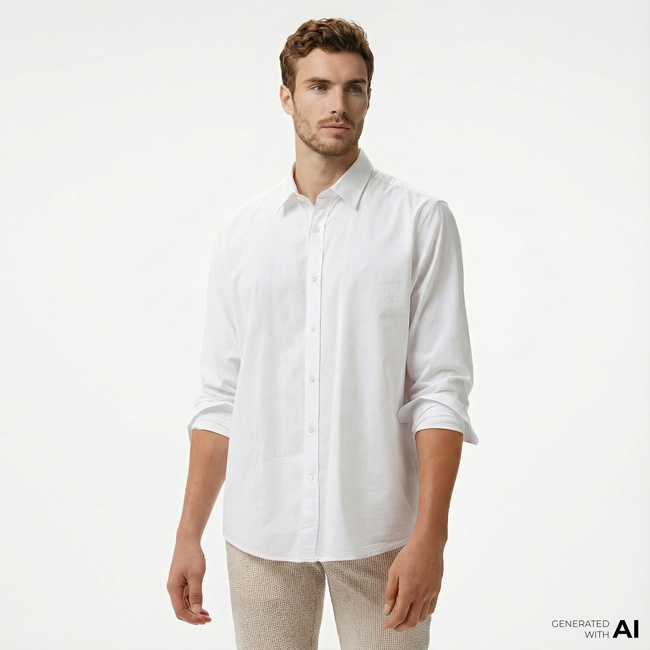  Nautica Erkek Beyaz Classic Fit Gömlek