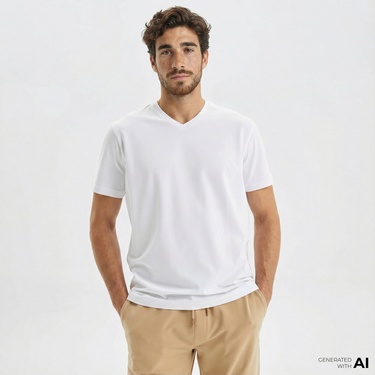  Nautica Erkek Beyaz Standart Fit T-Shirt