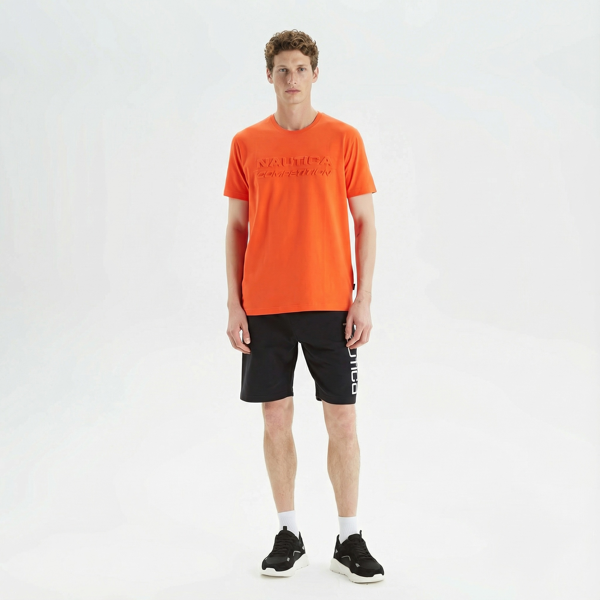 Nautica Erkek Turuncu Standart Fit Baskılı T-Shirt