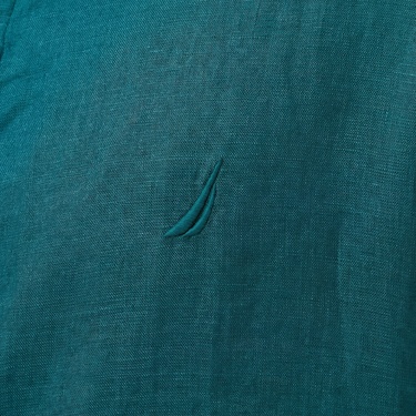  Nautica Erkek Yeşil Classic Fit Keten Gömlek