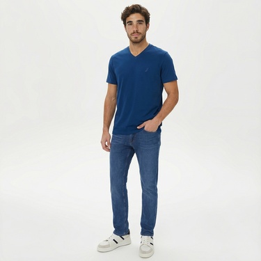  Nautica Erkek Mavi Standart Fit T-Shirt
