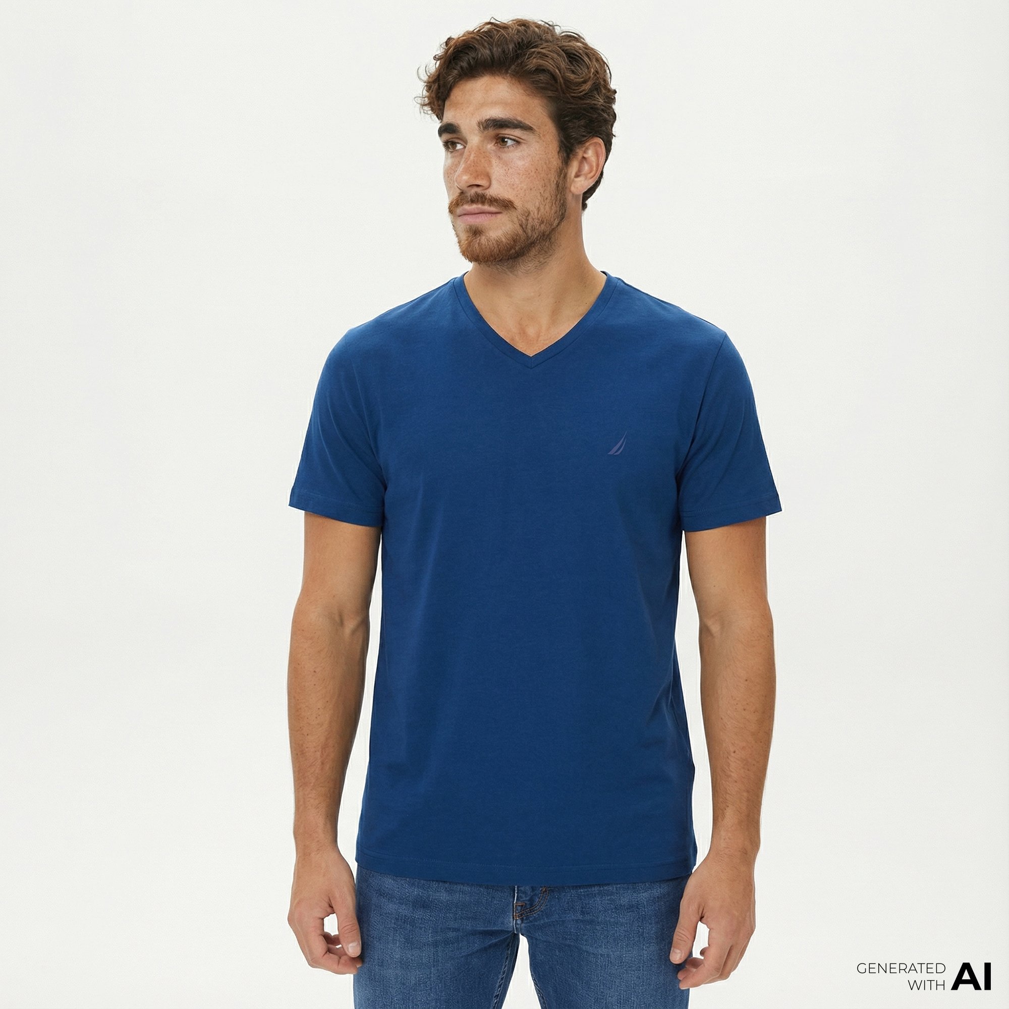 Nautica Erkek Mavi Standart Fit T-Shirt
