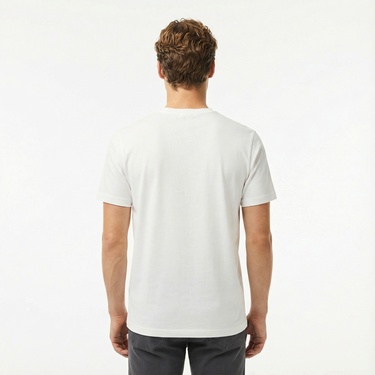  Lacoste Erkek Relaxed Fit Bisiklet Yaka Beyaz T-Shirt