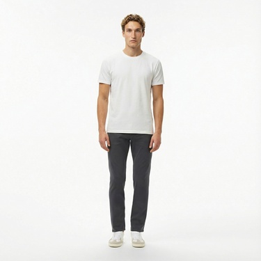  Lacoste Erkek Relaxed Fit Bisiklet Yaka Beyaz T-Shirt
