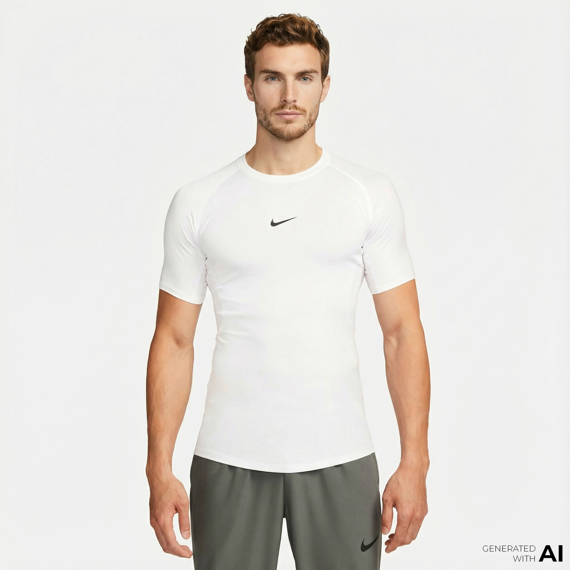  Nike Pro Dri-Fit Erkek Beyaz T-Shirt