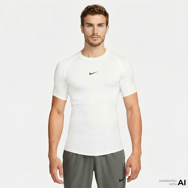  Nike Pro Dri-Fit Erkek Beyaz T-Shirt