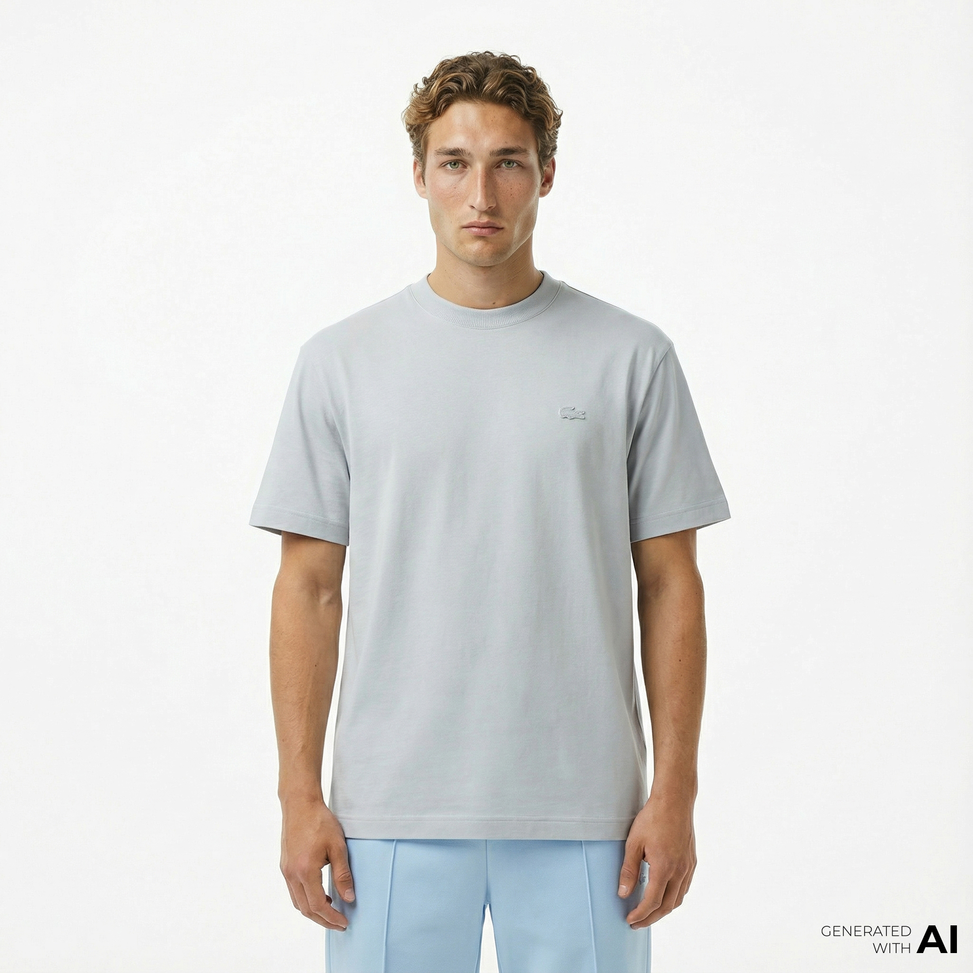  Lacoste Erkek Relaxed Fit Bisiklet Yaka Gri T-Shirt