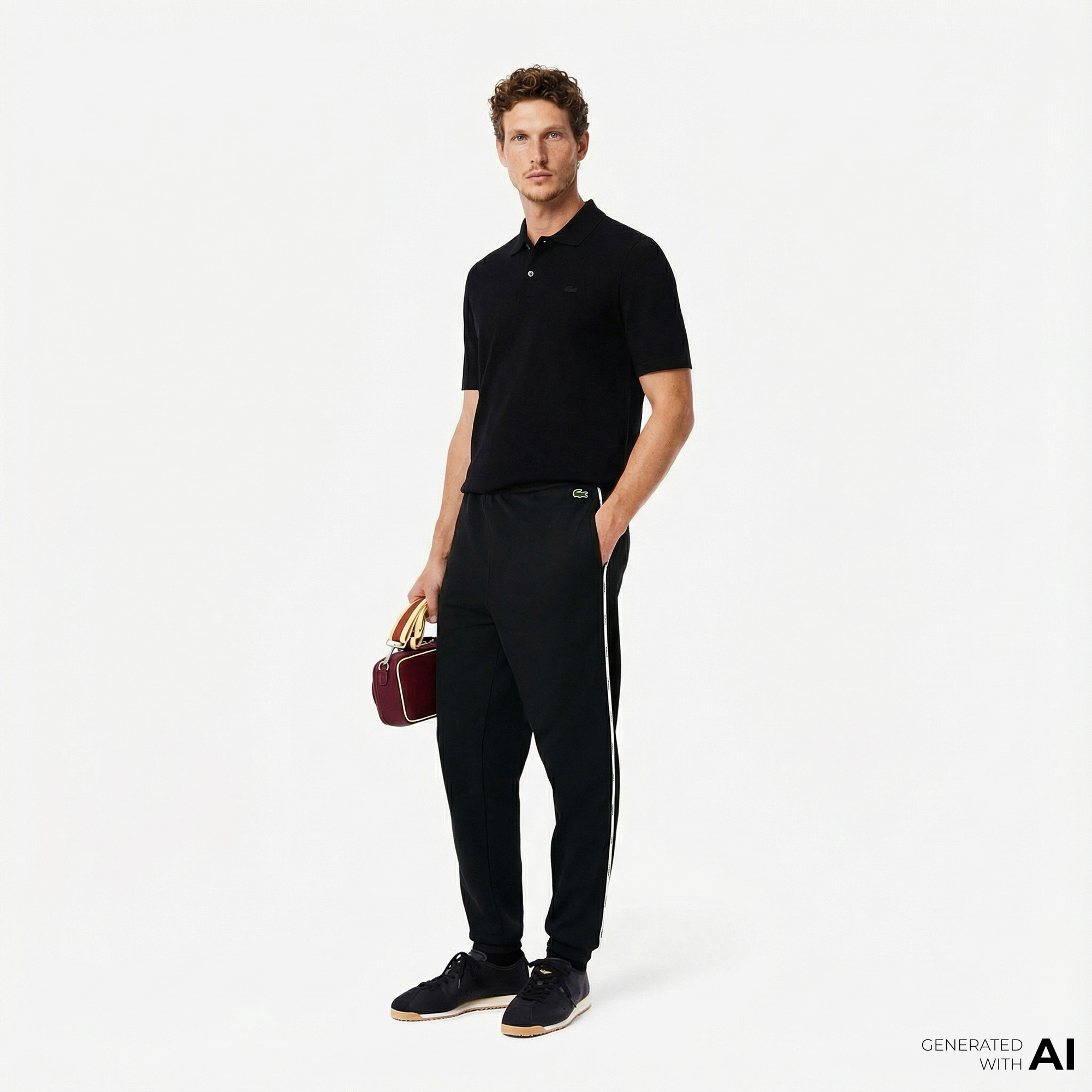  Lacoste Erkek Tapered Fit Siyah Eşofman Altı