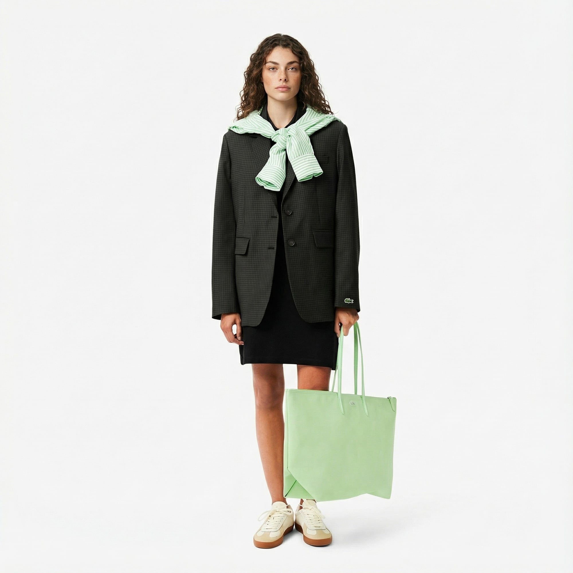 Lacoste Kadın Slim Fit Kısa Kollu Polo Yaka Siyah Elbise