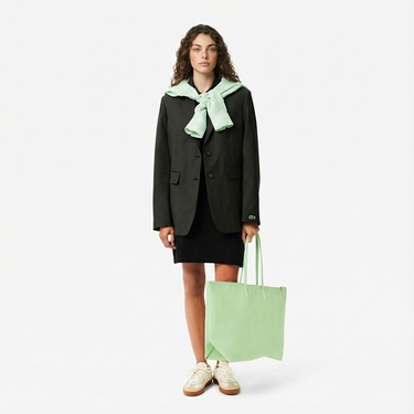  Lacoste Kadın Slim Fit Kısa Kollu Polo Yaka Siyah Elbise