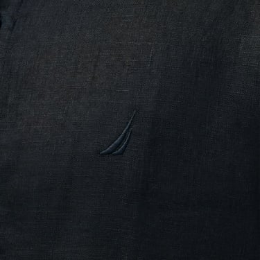  Nautica Erkek Siyah Classic Fit Keten Gömlek