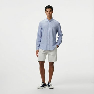  Nautica Erkek Mavi Classic Fit Çizgili Gömlek