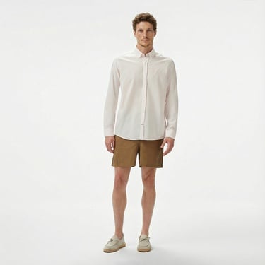  Nautica Erkek Pembe Classic Fit Çizgili Gömlek