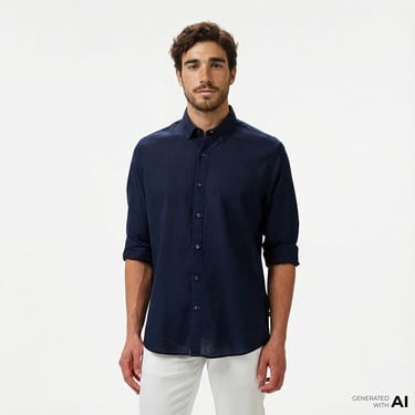  Nautica Erkek Lacivert Classic Fit Gömlek