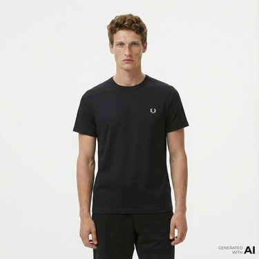  Fred Perry Ringer Erkek Siyah T-Shirt