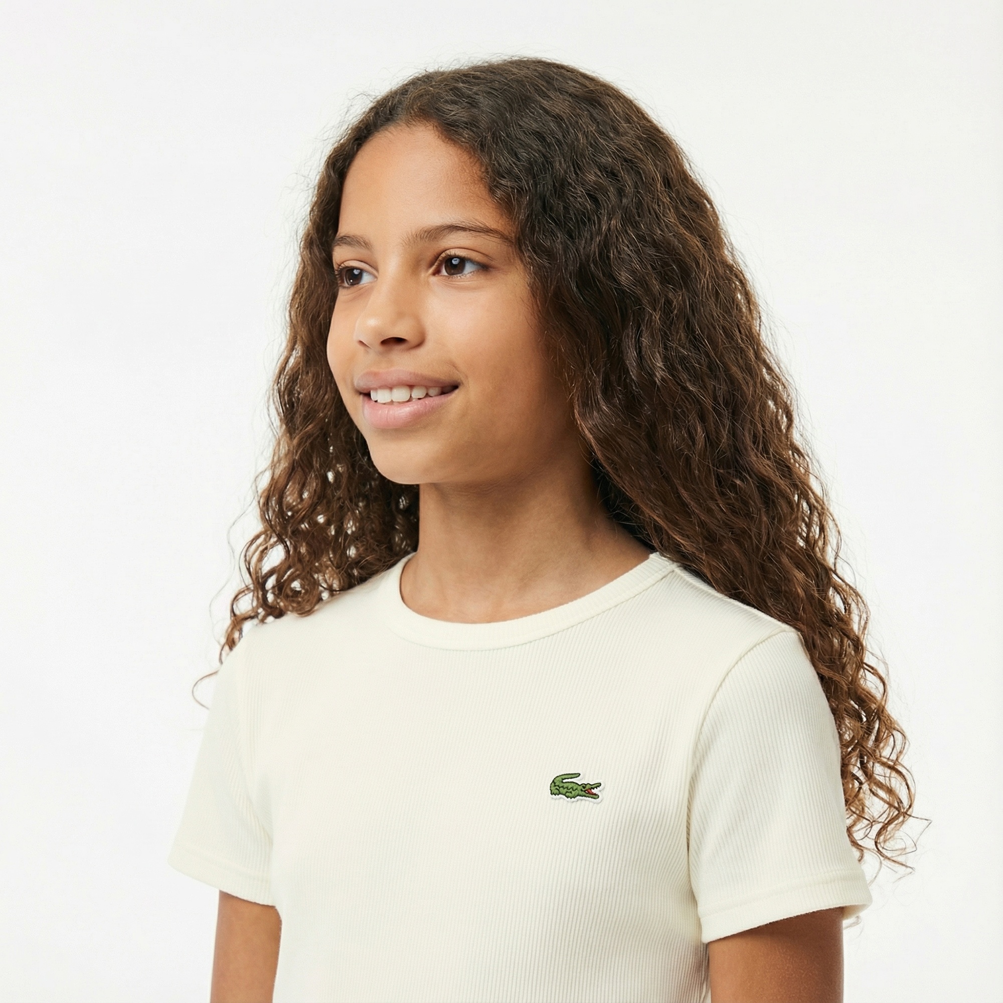 Lacoste Çocuk Bisiklet Yaka Beyaz T-Shirt
