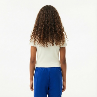  Lacoste Çocuk Bisiklet Yaka Beyaz T-Shirt