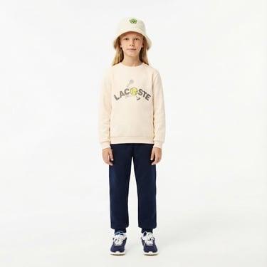  Lacoste Çocuk Baskılı Bej Sweatshirt