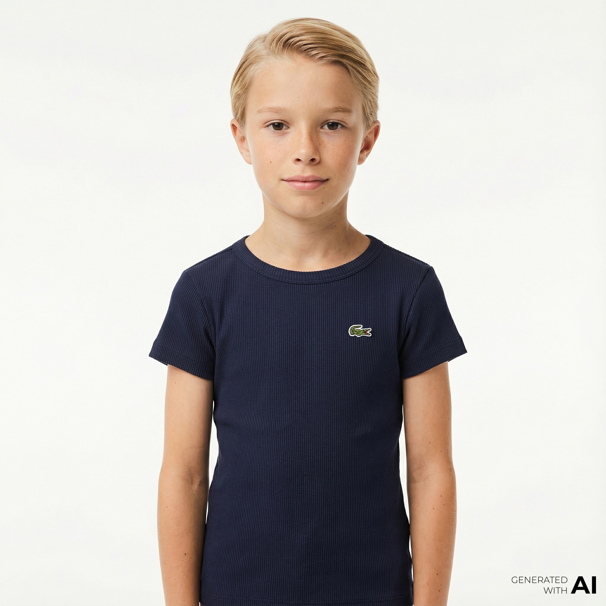Lacoste Çocuk Bisiklet Yaka Lacivert T-Shirt