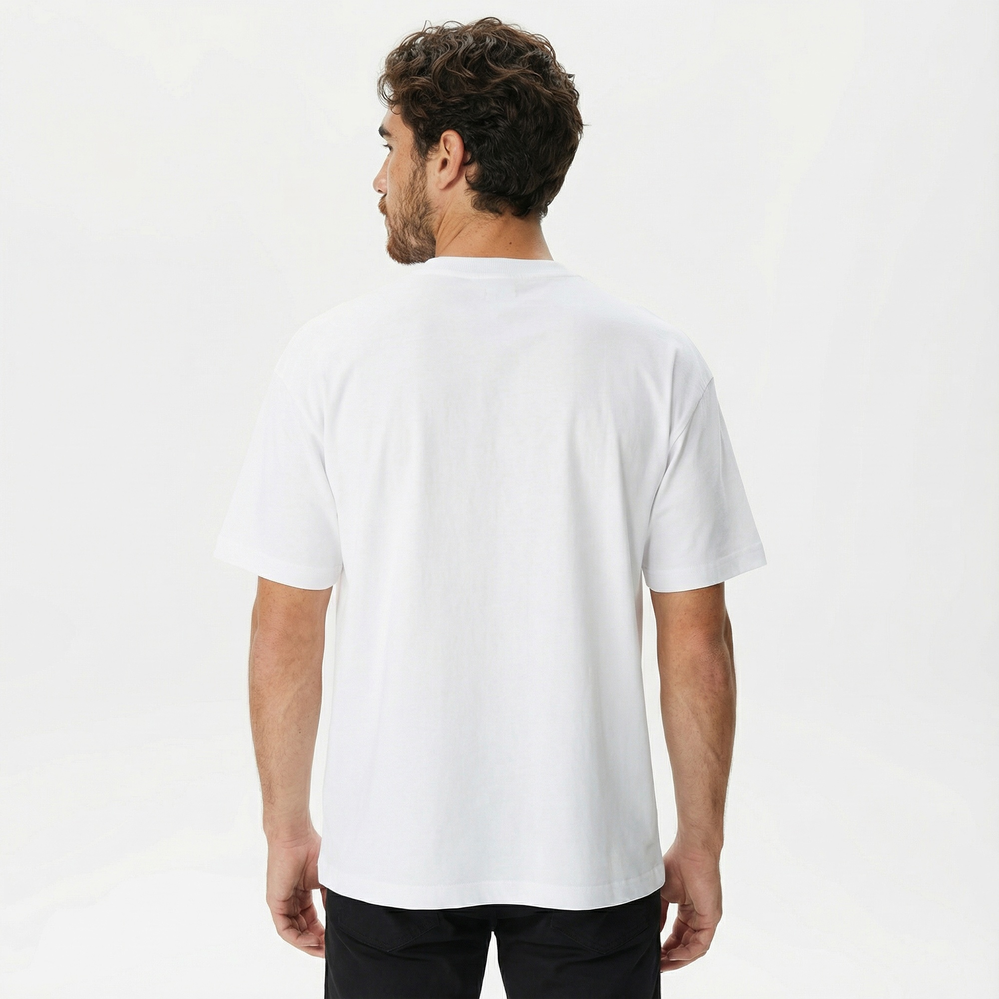 Lacoste Erkek Relaxed Fit Bisiklet Yaka Baskılı Beyaz T-Shirt