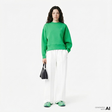  Lacoste Kadın Regular Fit Beyaz Eşofman Altı