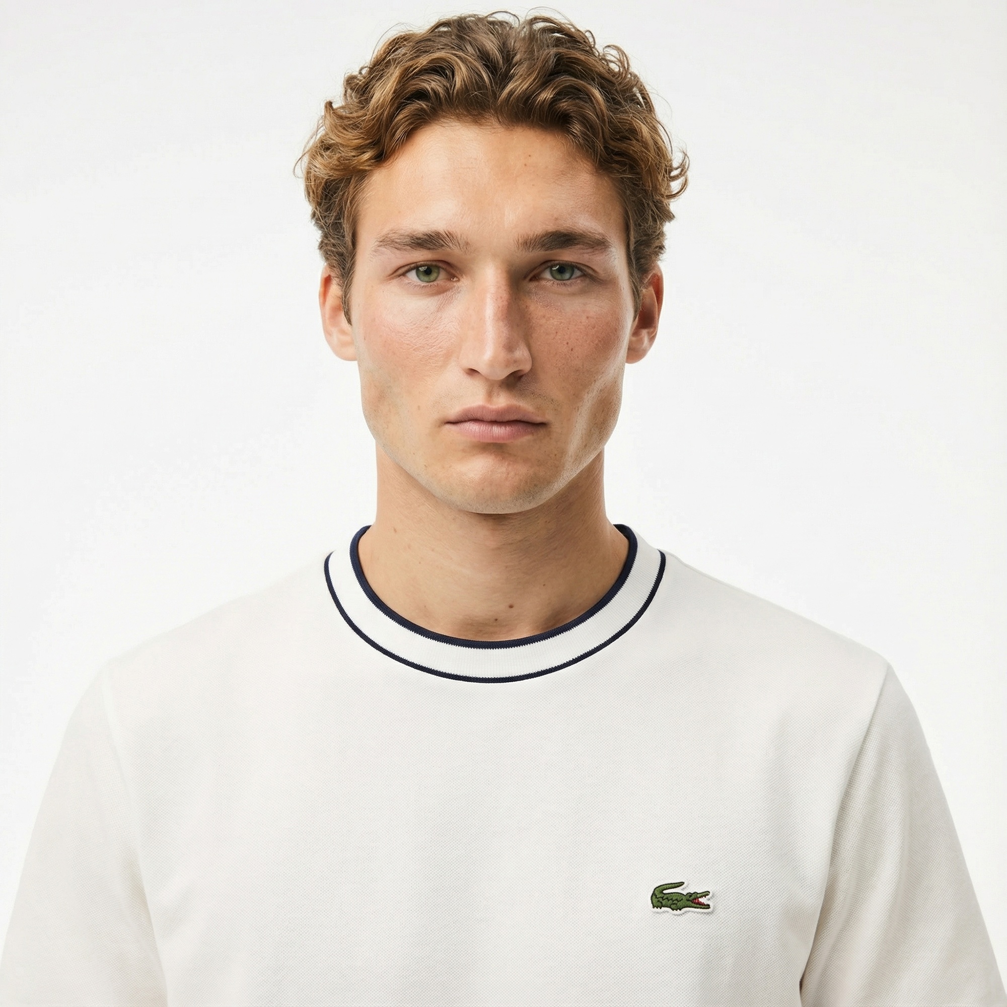 Lacoste Erkek Regular Fit Bisiklet Yaka Beyaz T-Shirt