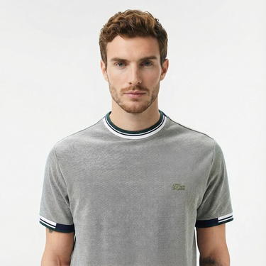  Lacoste Erkek Regular Fit Bisiklet Yaka Gri T-Shirt