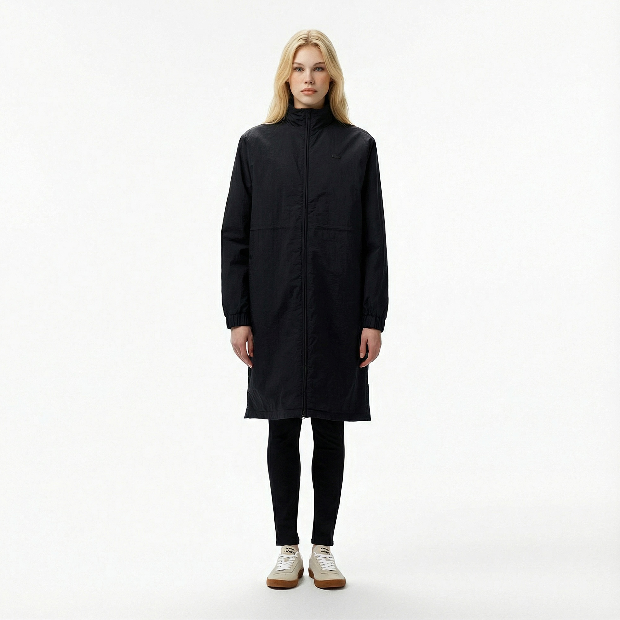 Lacoste Kadın Kapüşonlu Siyah Yağmurluk