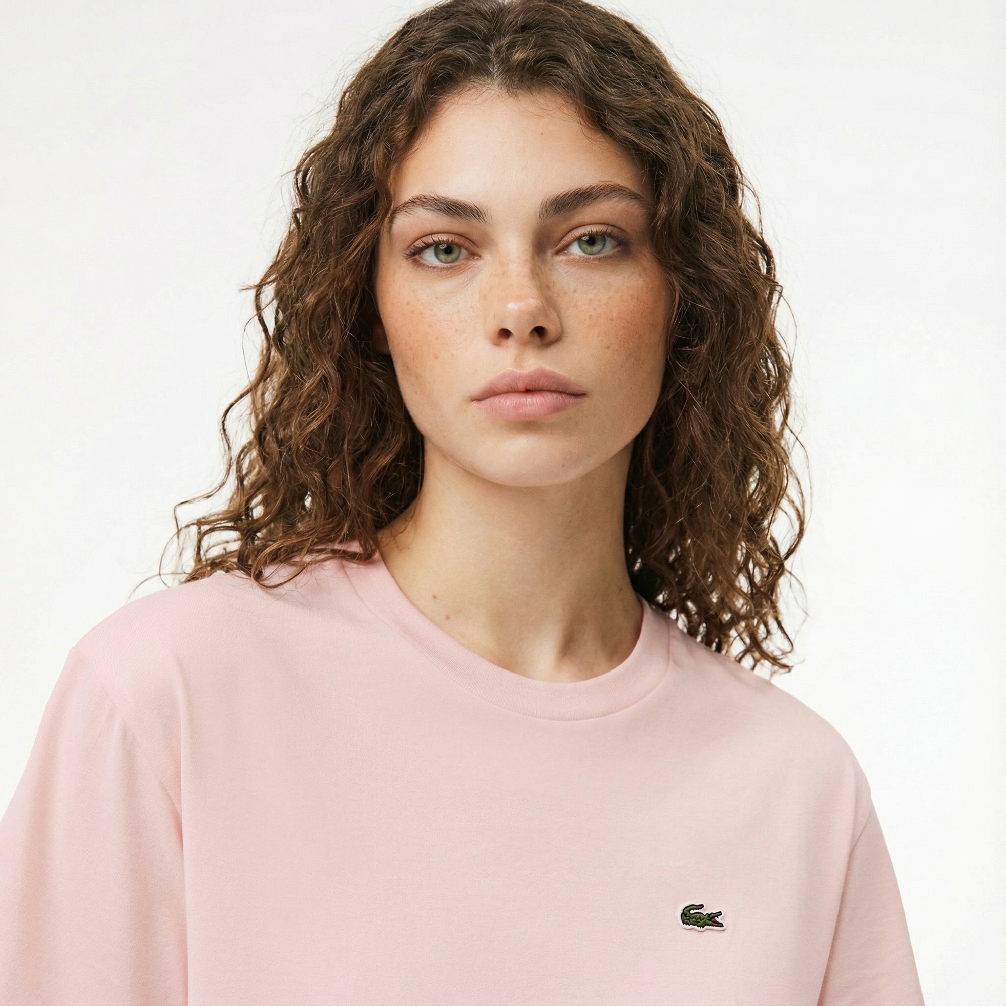 Lacoste Kadın Relaxed Fit Bisiklet Yaka Pembe T-Shirt