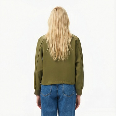  Lacoste Kadın Regular Fit Hakim Yaka Haki Gömlek