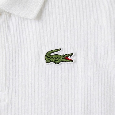  Lacoste Kadın Classic Fit Kısa Kollu Polo Yaka Renk Bloklu Beyaz Elbise