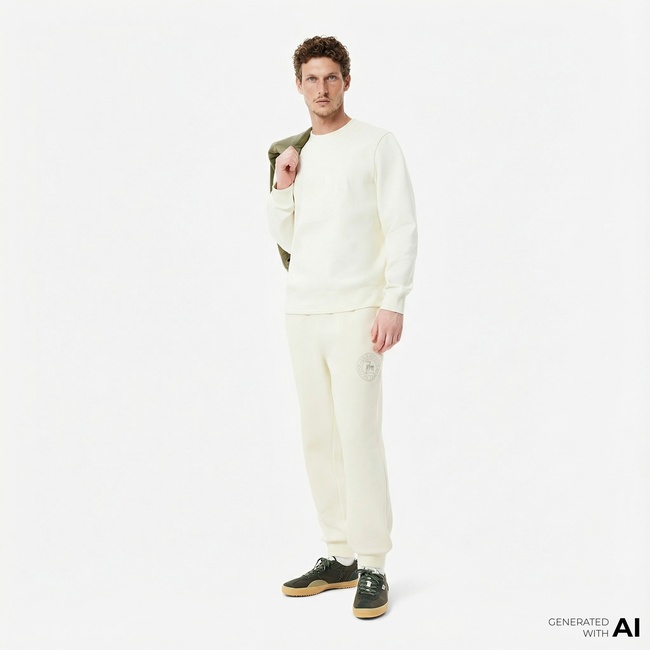  Lacoste Erkek Regular Fit Beyaz Eşofman Altı