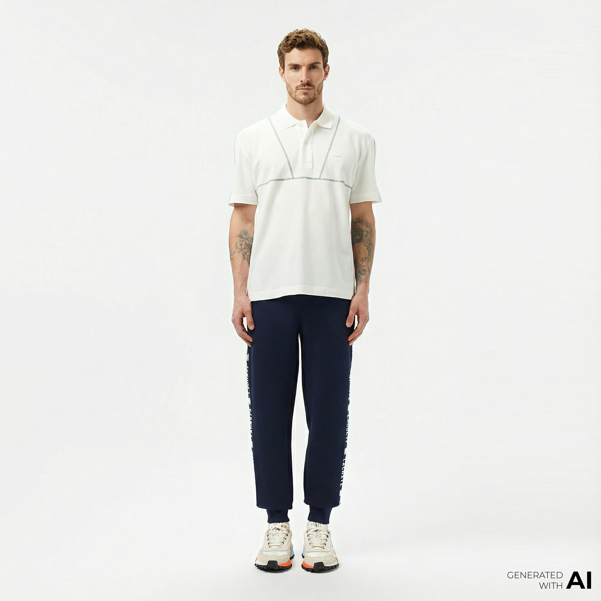  Lacoste Erkek Regular Fit Baskılı Lacivert Eşofman Altı