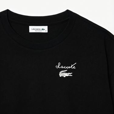  Lacoste Kadın Bisiklet Yaka Siyah T-Shirt