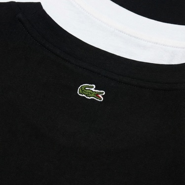  Lacoste Kadın Bisiklet Yaka Siyah T-Shirt