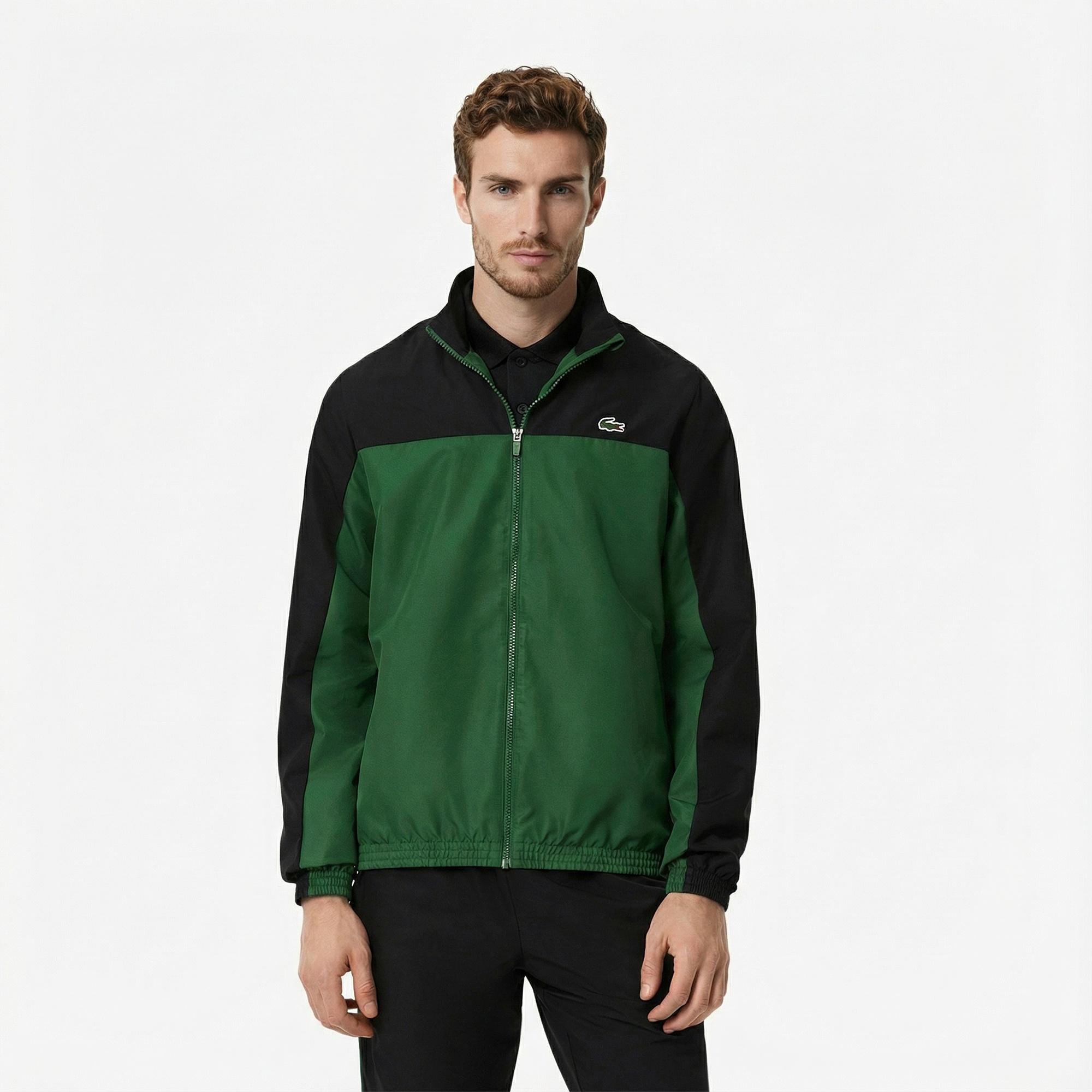 Lacoste Erkek Regular Fit Fermuarlı Renk Bloklu Siyah Eşofman Takımı