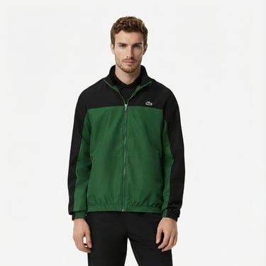  Lacoste Erkek Regular Fit Fermuarlı Renk Bloklu Siyah Eşofman Takımı