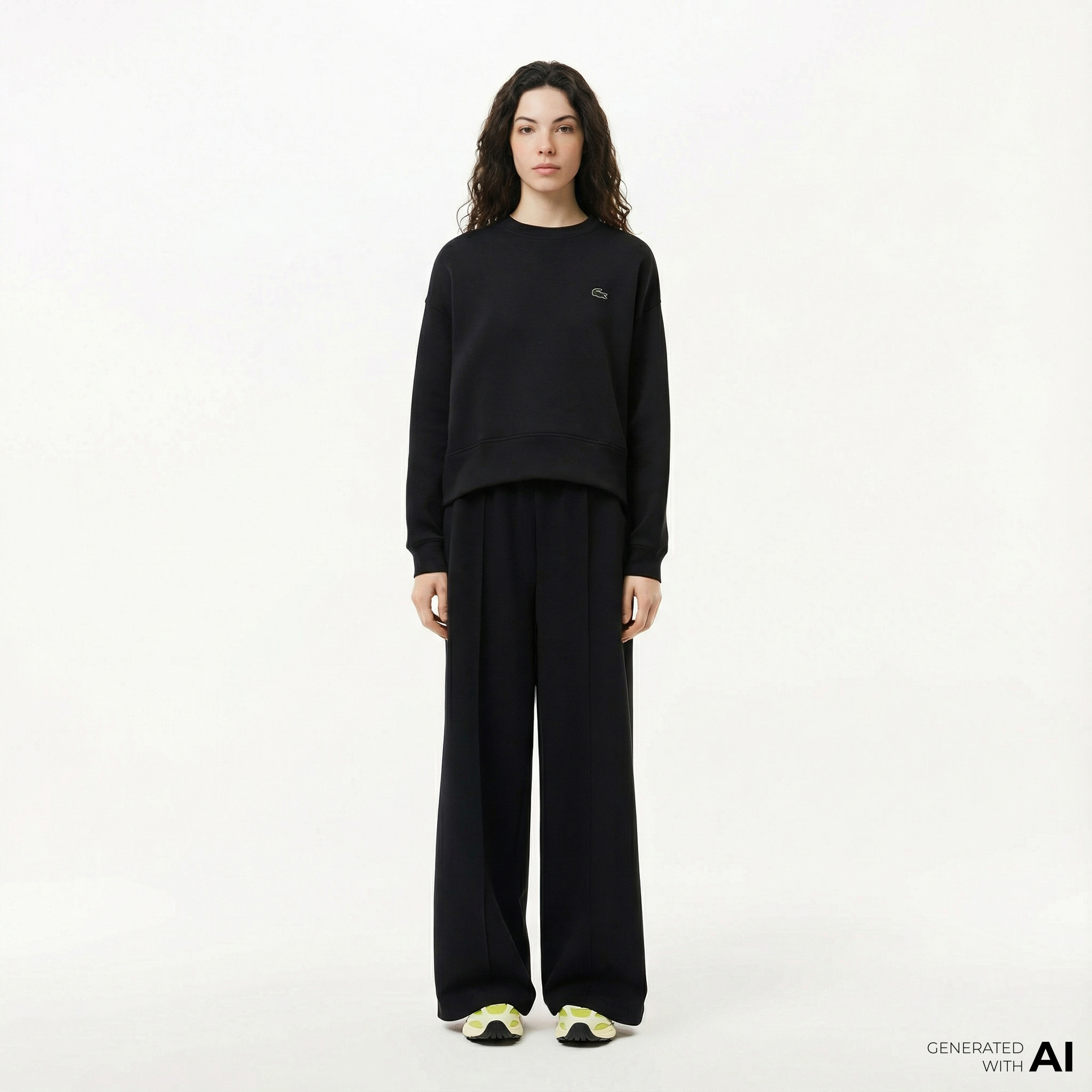  Lacoste Kadın Regular Fit Siyah Eşofman Altı