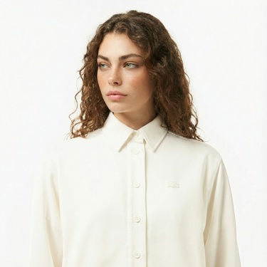  Lacoste Kadın Regular Fit Beyaz Gömlek