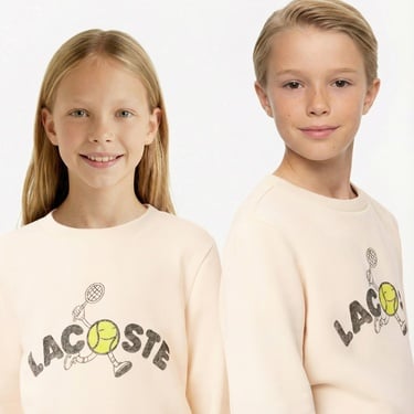  Lacoste Çocuk Baskılı Bej Sweatshirt