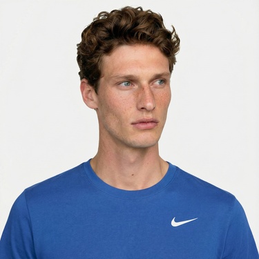  Nike Dri-Fit Crew Solid Erkek Mavi T-Shirt