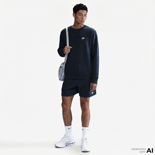  Nike Club Crew Erkek Mavi Sweatshirt