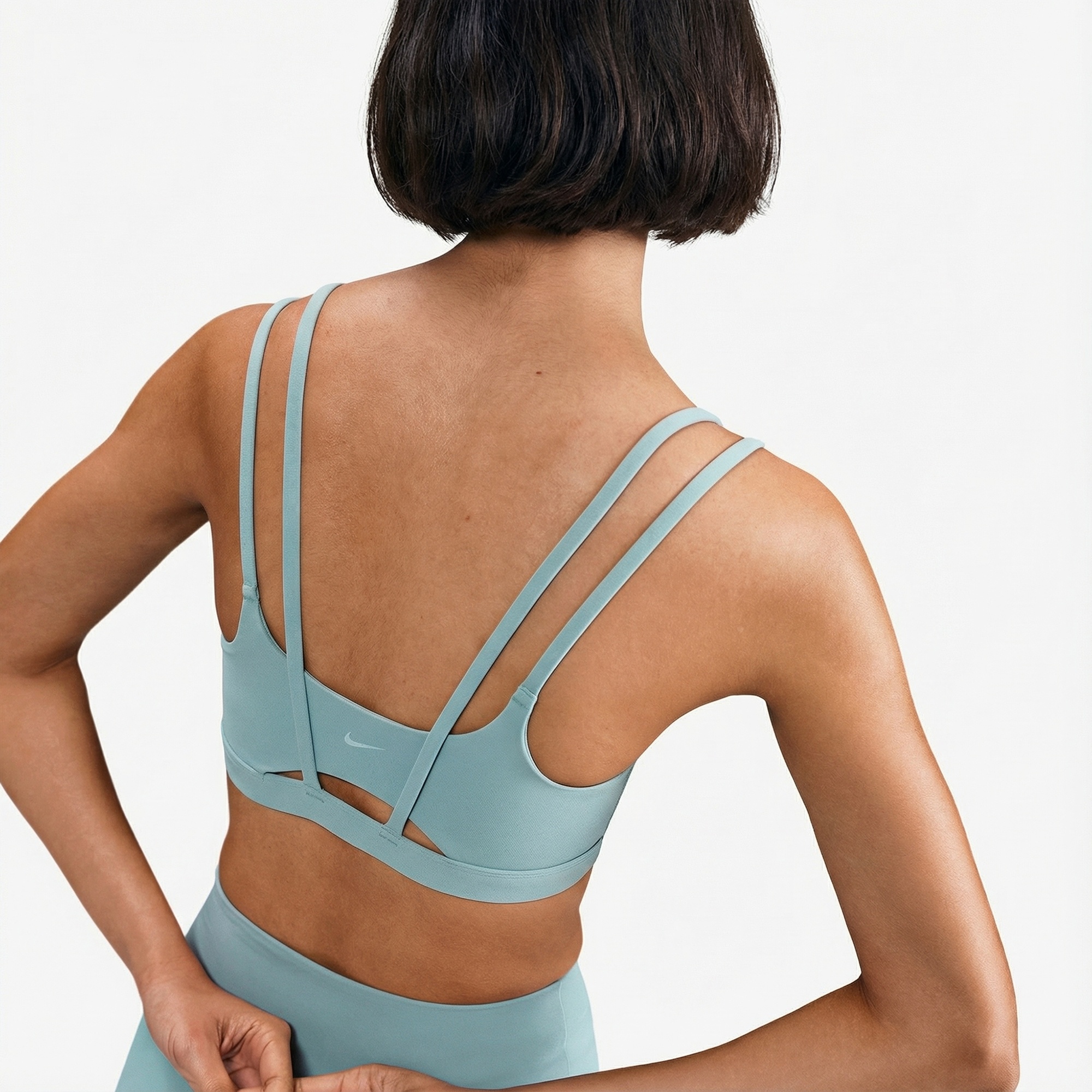 Nike Dri-Fit Zenvy Strappy Kadın Mavi Bra