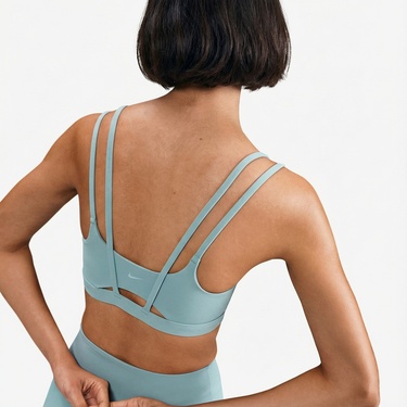  Nike Dri-Fit Zenvy Strappy Kadın Mavi Bra