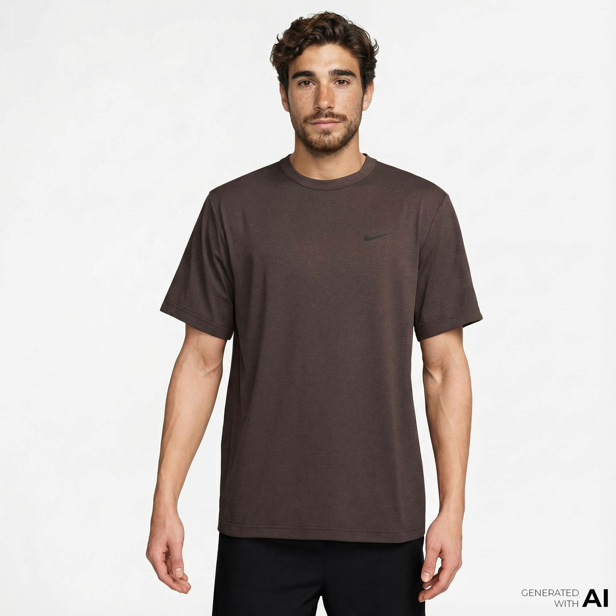  Nike Dri-Fit Hyverse Erkek Kahverengi T-Shirt
