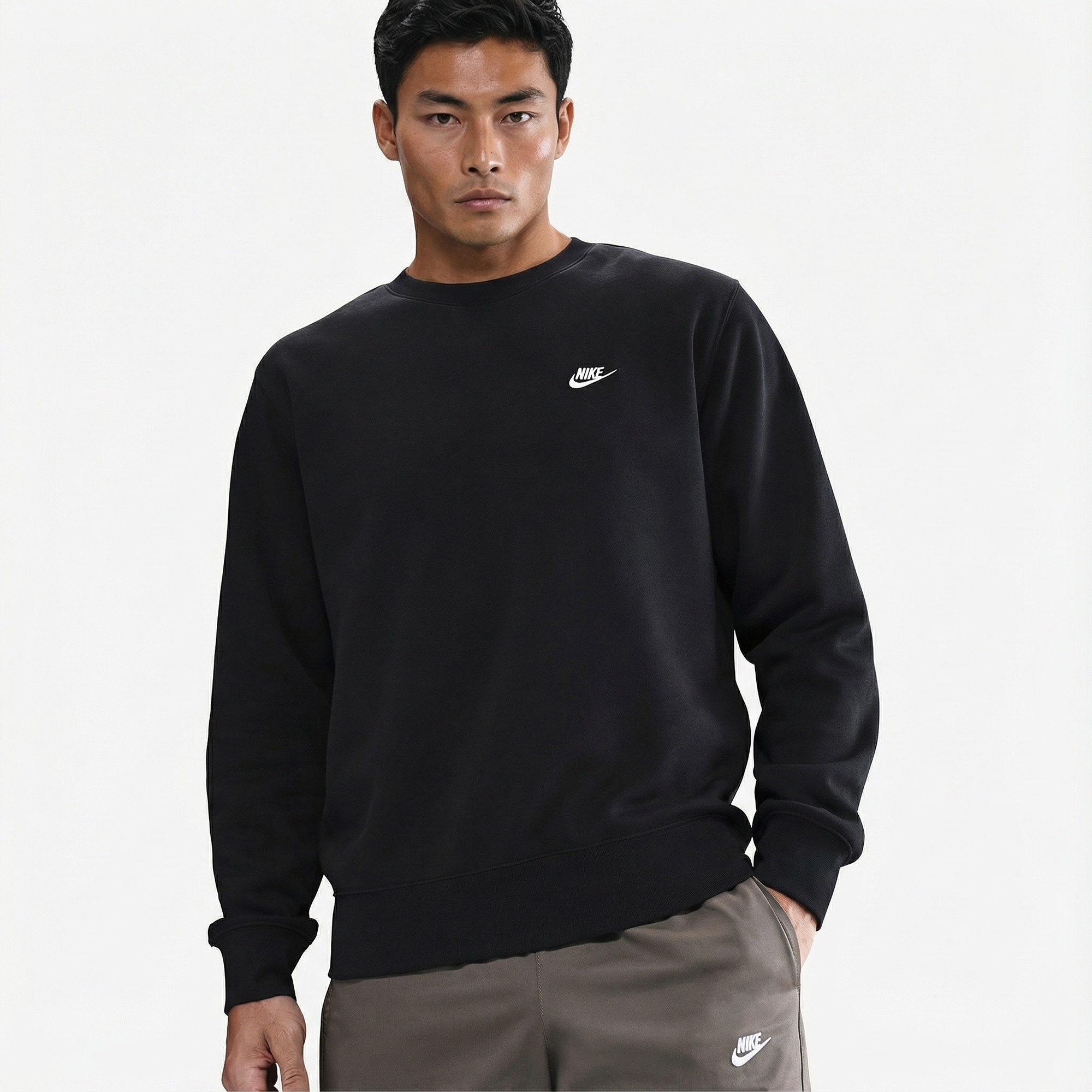 Nike Club Crew Erkek Siyah Sweatshirt