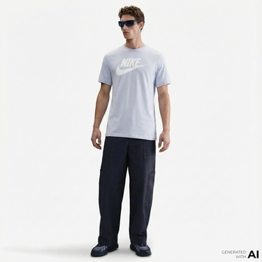  Nike Sportswear Icon Futura Erkek Gri T-Shirt