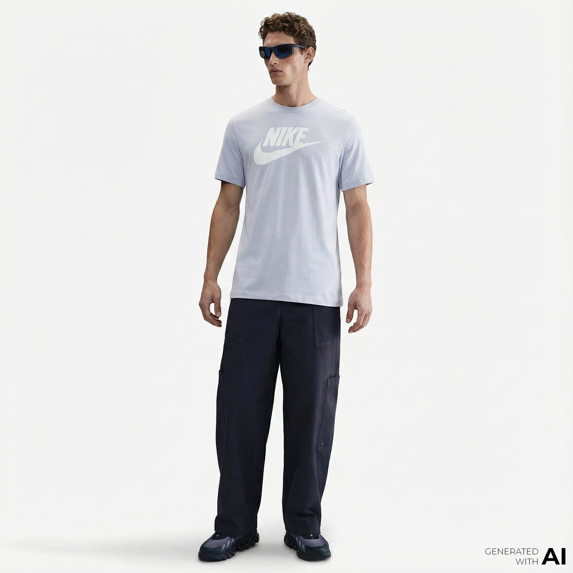  Nike Sportswear Icon Futura Erkek Gri T-Shirt