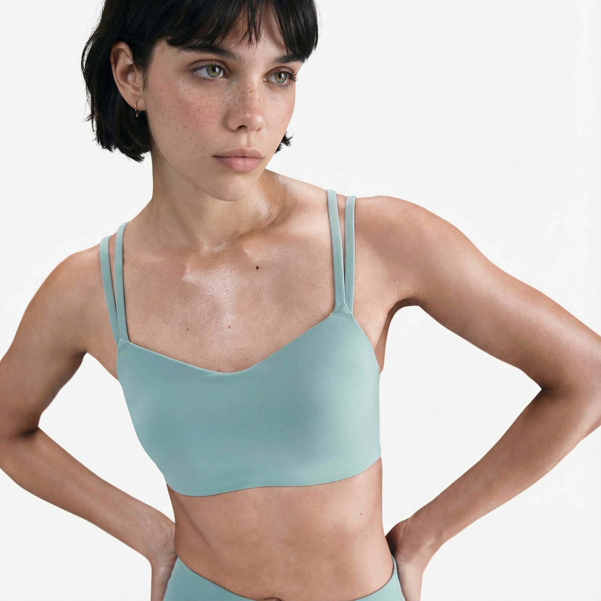 Nike Dri-Fit Zenvy Strappy Kadın Mavi Bra